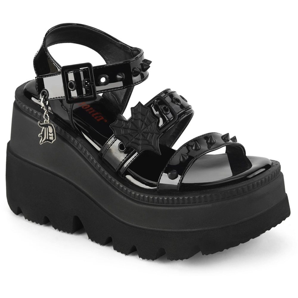 Demonia Shaker Platform Sandal with Spikes